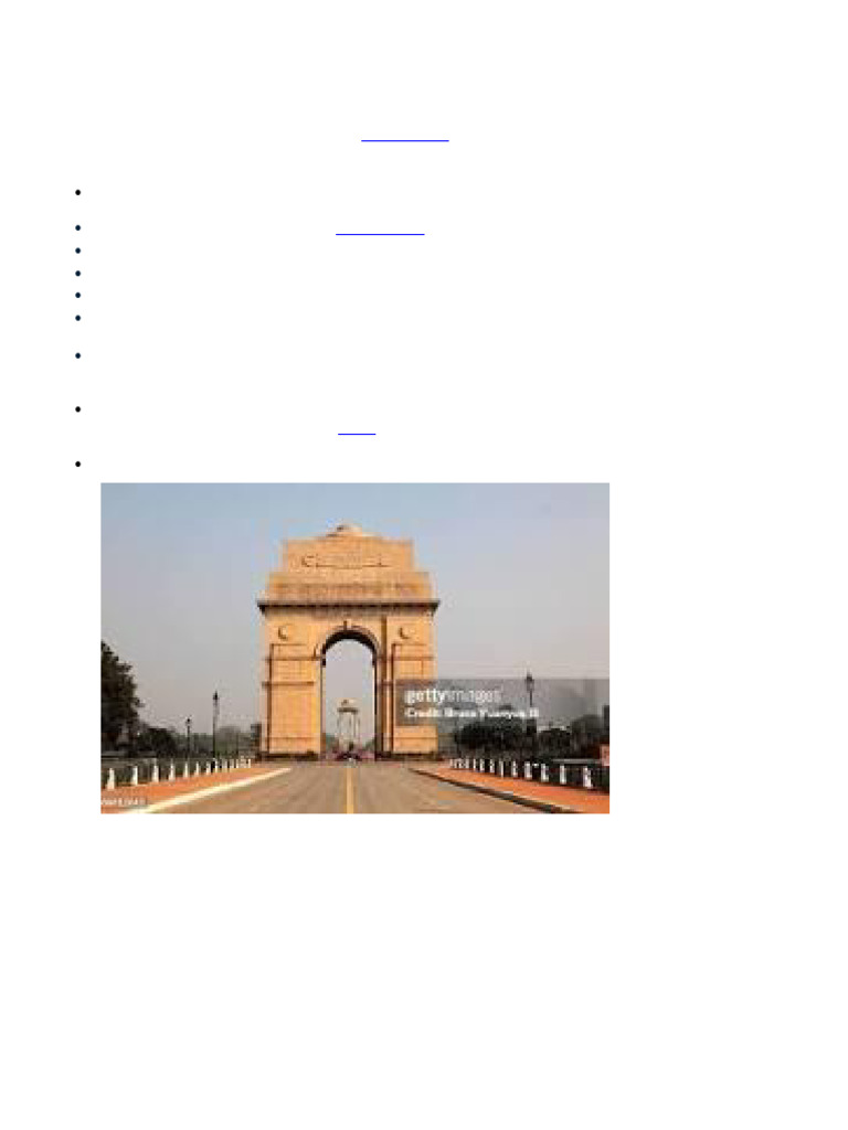 India Gate: A War Memorial Overview | PDF