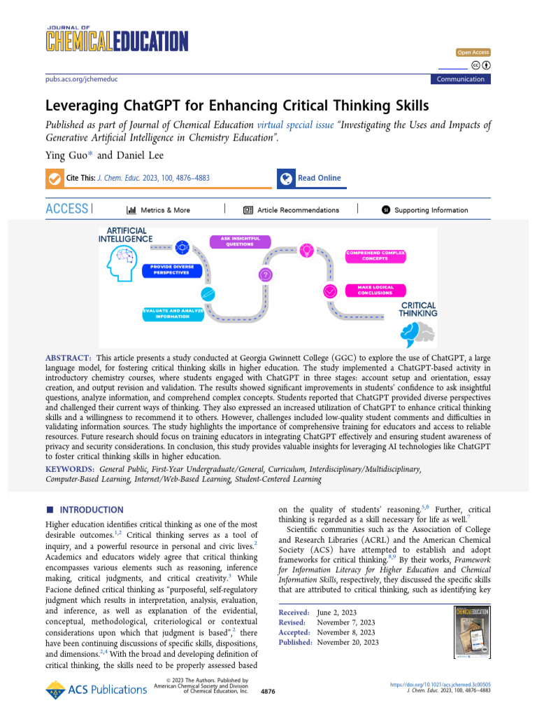 Enhancing Critical Thinking with ChatGPT | PDF | Critical Thinking ...