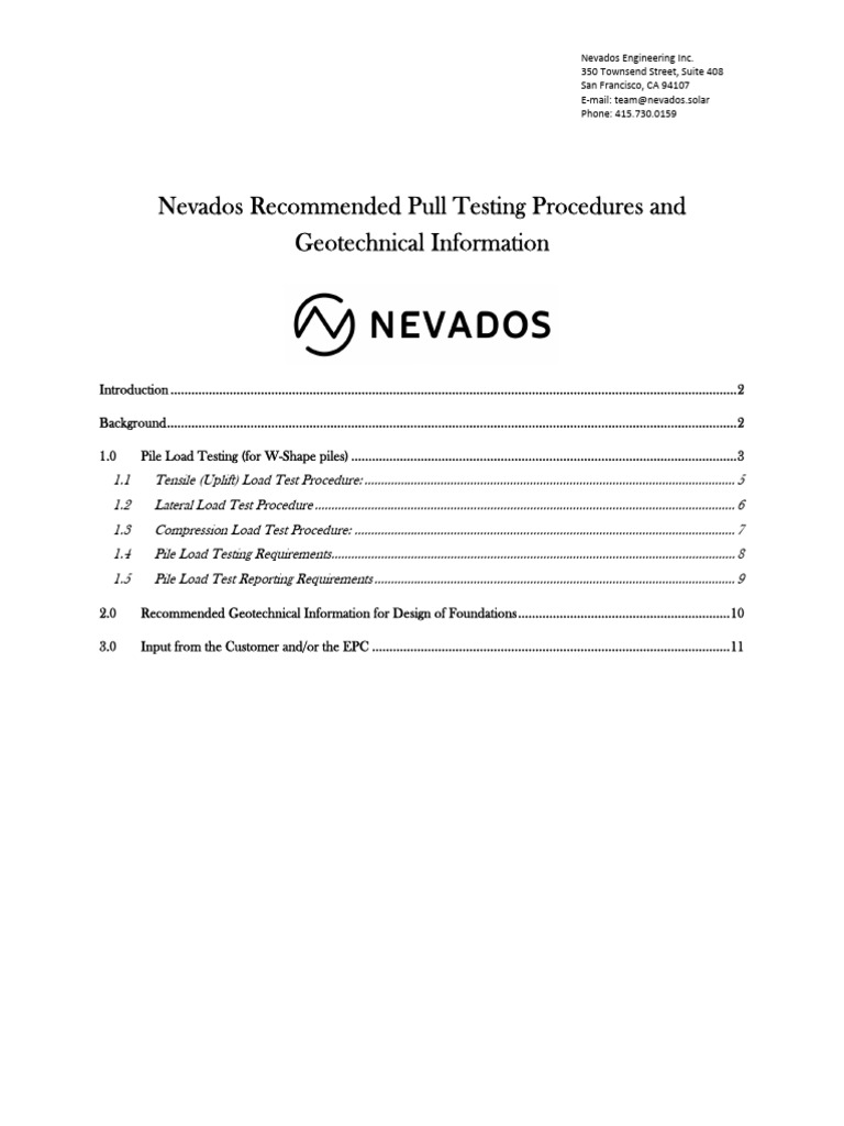 Pull Testing & Geotechnical Guidelines | PDF | Foundation (Engineering ...