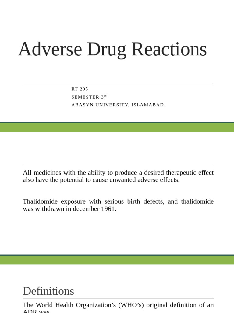 Understanding Adverse Drug Reactions | PDF | Adverse Effect | Substance ...