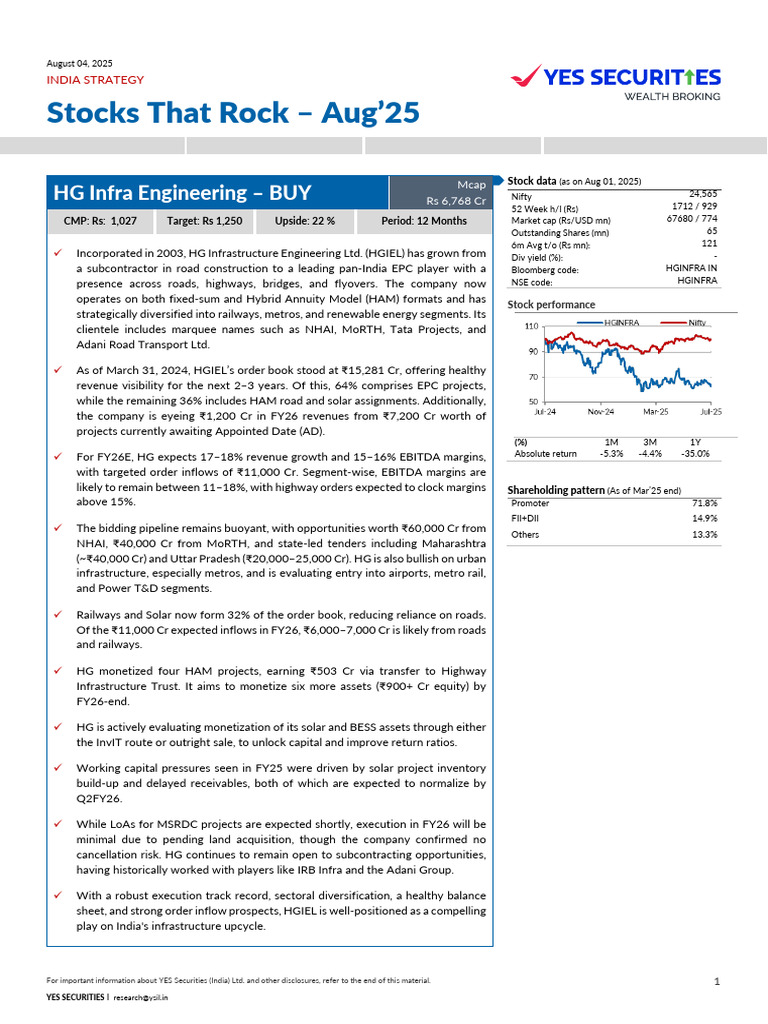 Stocks That Rock August 2025 | PDF | Regulatory Compliance | Energy ...