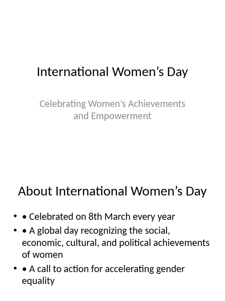 International Women’s Day: Empowerment & Equality | PDF