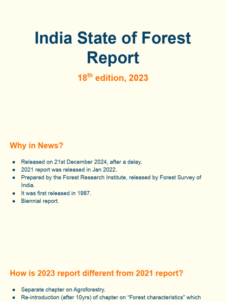 2023 India State of Forest Report Insights | PDF | Forests | Trees