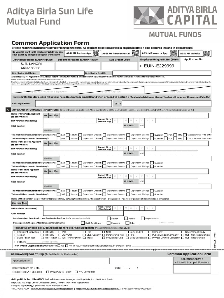 SIP Facility Application Form Guide | PDF | Cheque | Debit Card