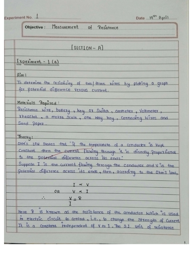 Practical 1 (PHYSICS) | PDF