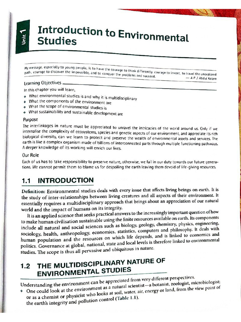 Introduction To Environmental Studies | PDF