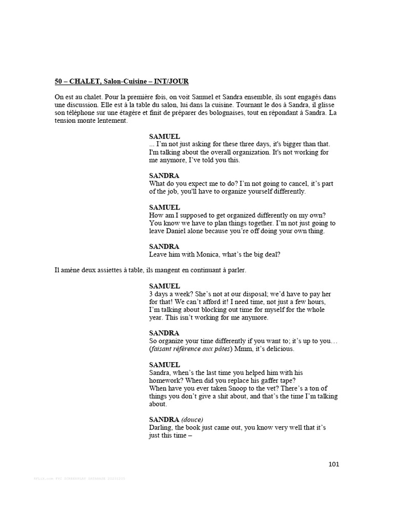 Anatomy of a Fall: Script Excerpt | PDF