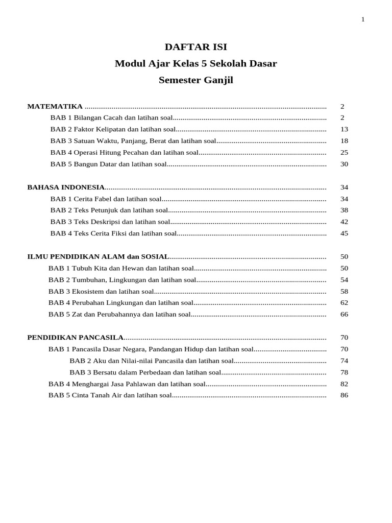 Modul Ajar Matematika Kelas 5 SD | PDF
