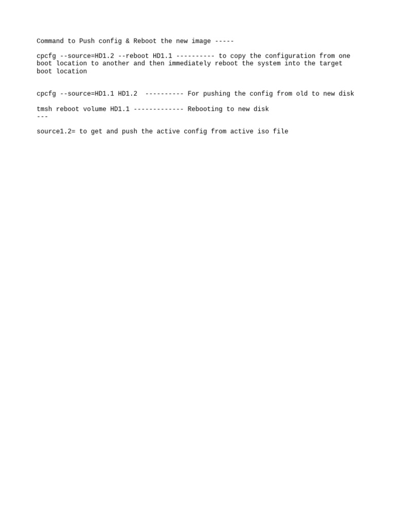 Push Config and Reboot Commands Guide | PDF