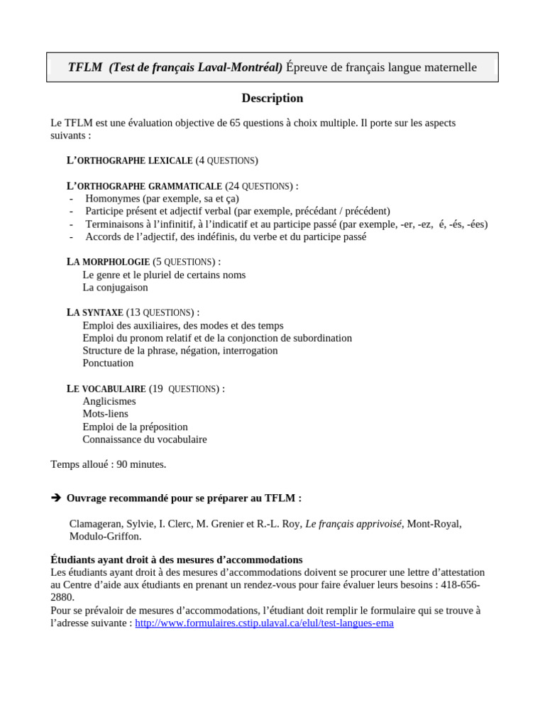 Exemple de test TFLM en français | PDF