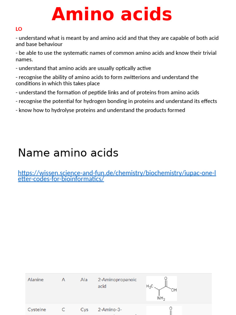 Understanding Amino Acids and Proteins | PDF