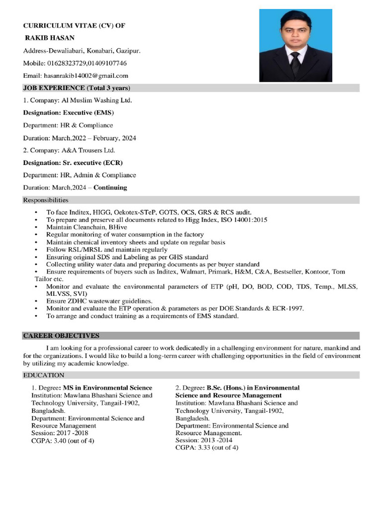 Rakib Hasan CV | PDF