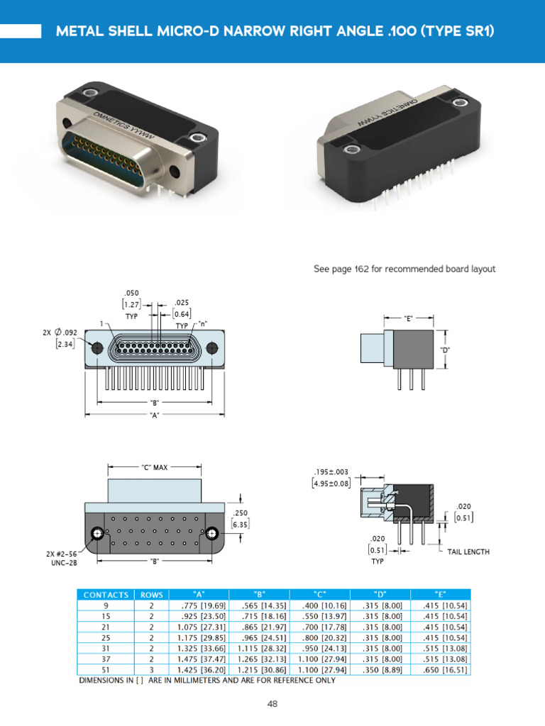 Metal Shell Micro-D Right Angle Connector | PDF