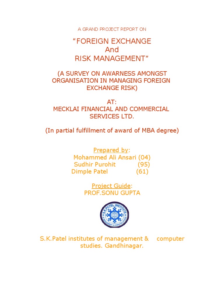 Foreign Exchange Risk Management Survey | PDF