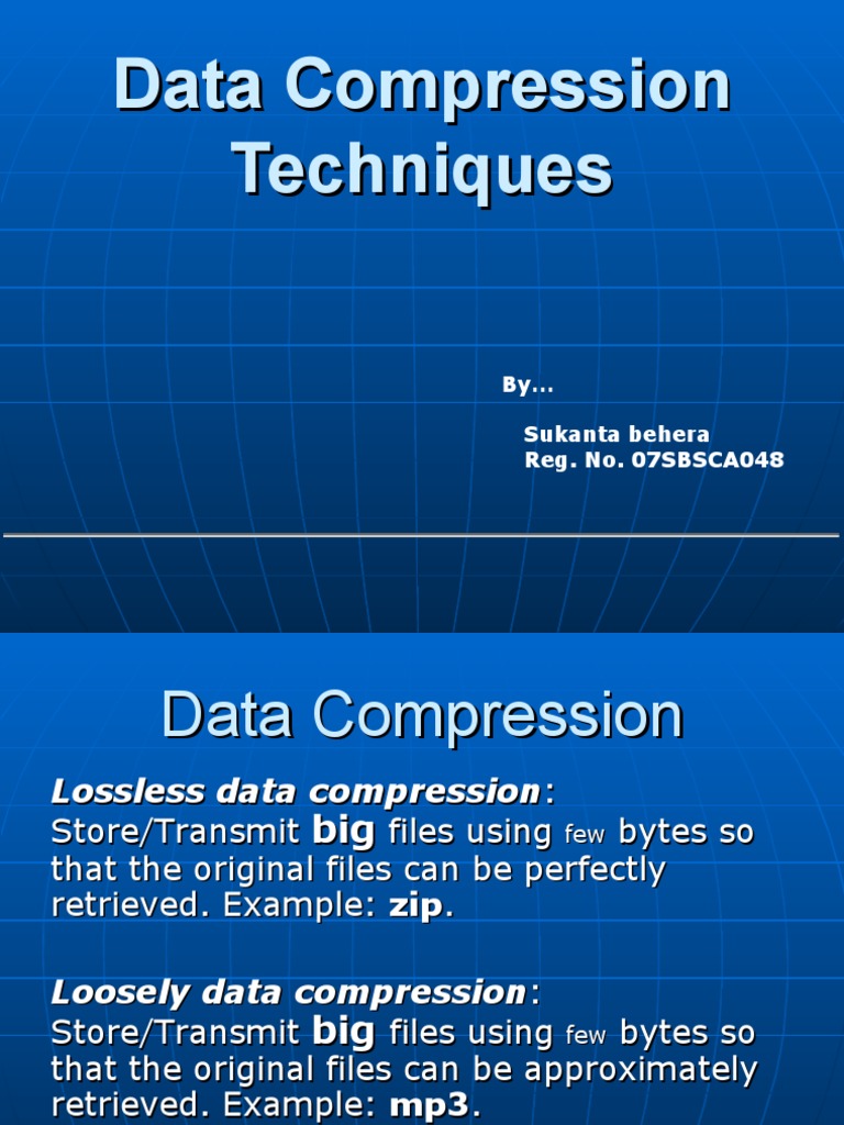 data compression techniques in presentation layer