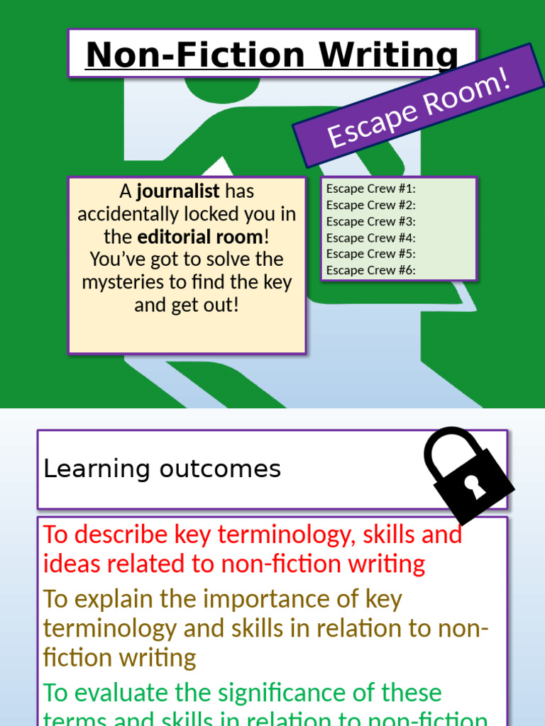 Non-Fiction Writing Escape Room Game | PDF | Thought | Human Communication
