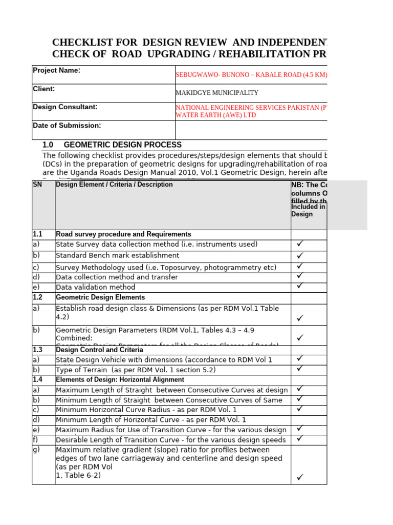 MSMC - FINAL - CHECKLIST FOR DESIGN REVIEW AND INDEPENDENT DESIGN CHECK ...