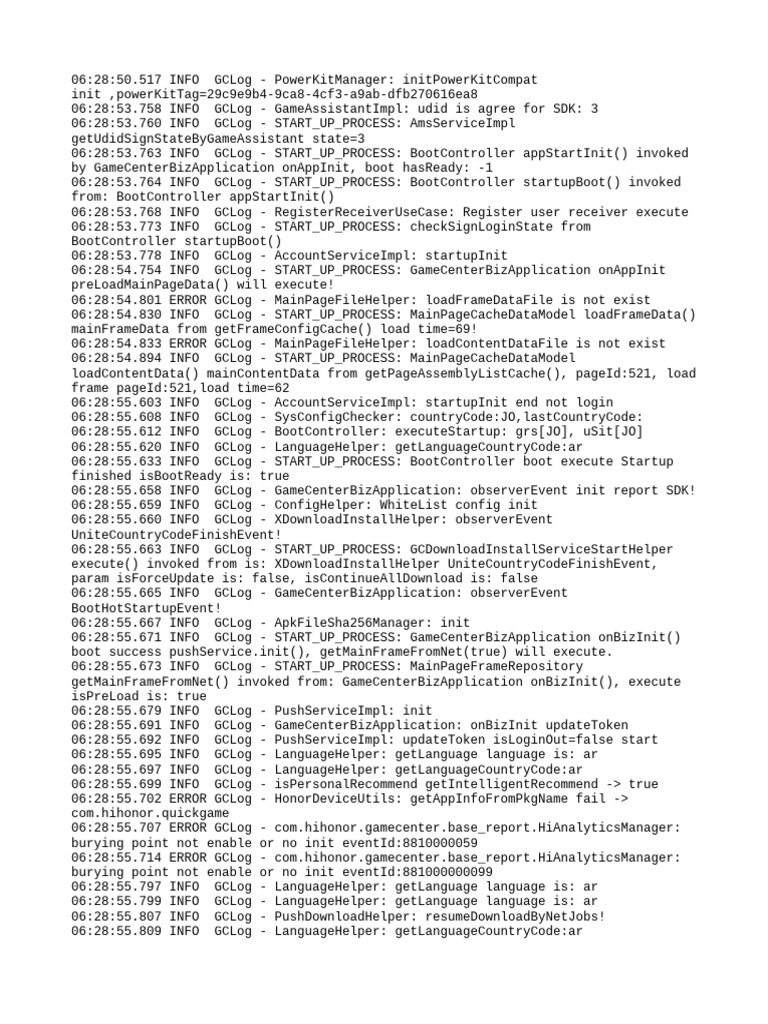 GameCenter Initialization Log Analysis | PDF | Application Layer ...