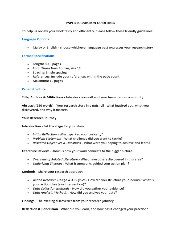 Paper Submission Guidelines Overview | PDF