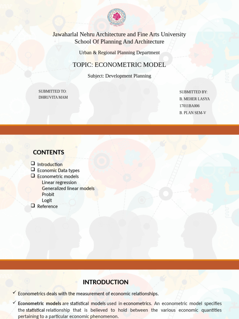 Examples of Econometric Models | PDF | Econometrics | Linear Regression