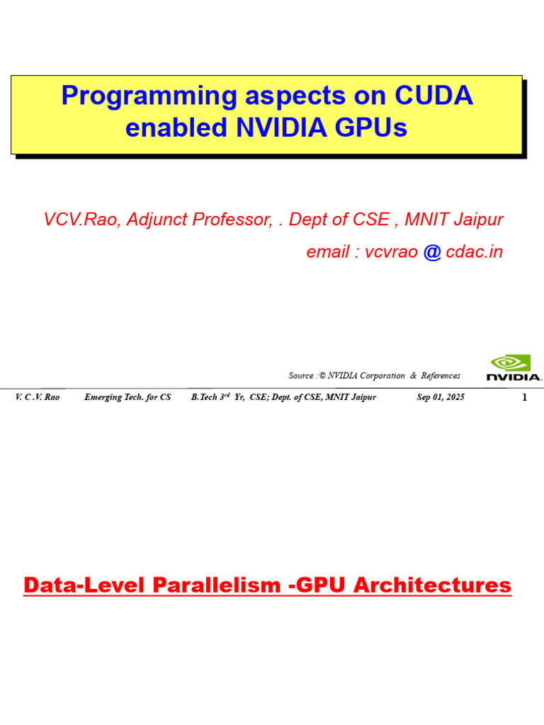 03 Emergingtech Nvidia Gpu Cudaprog Mnitj Sep02 2025 | PDF | Graphics ...