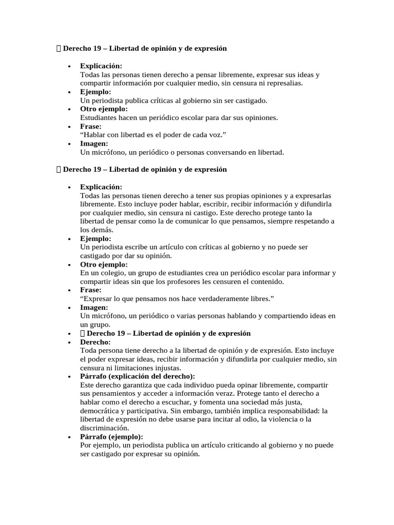 ? Derecho 19 | PDF | Libertad de expresión | Libertad