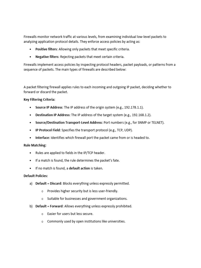 Types of Firewalls Explained | PDF | Firewall (Computing ...