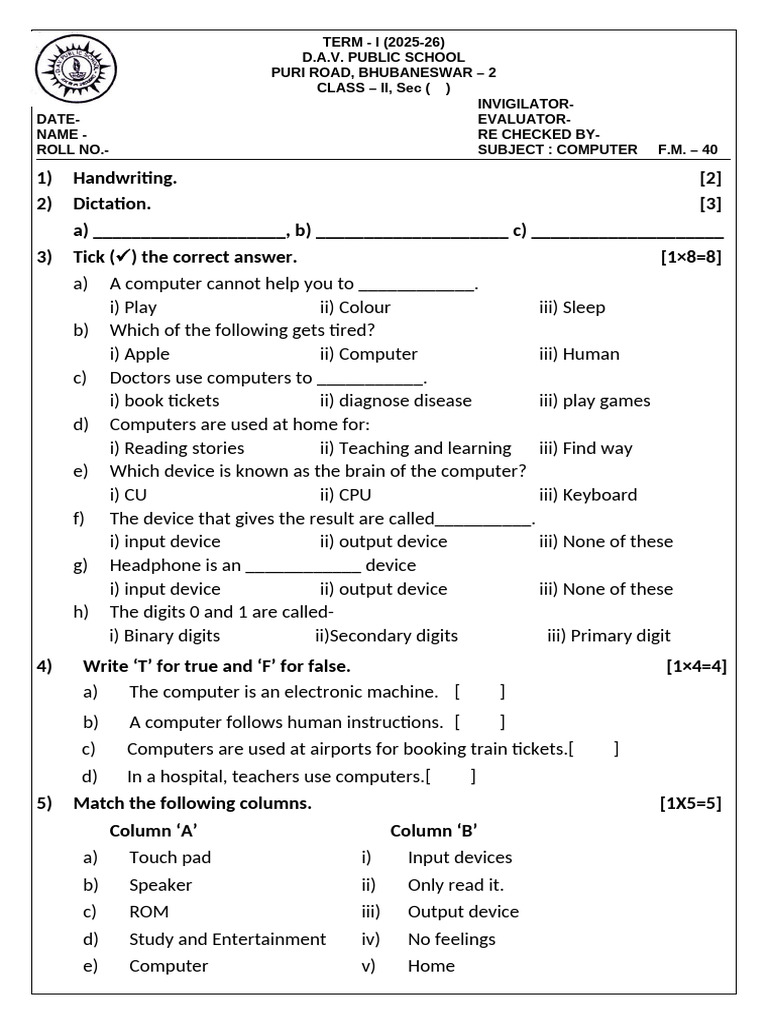 Ii 2025 26 | PDF | Input/Output | Computer Science