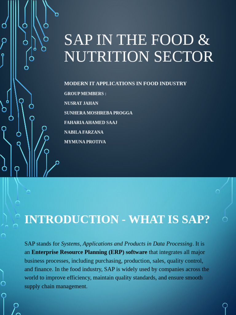 SAP's Role in Food Industry Efficiency | PDF | Supply Chain ...