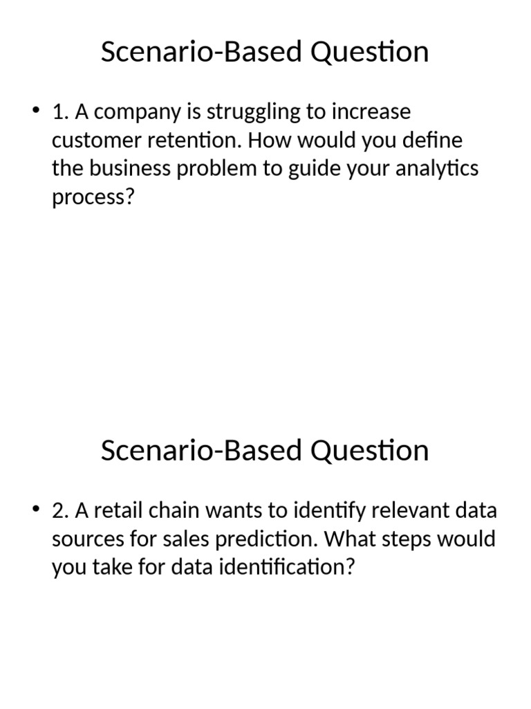 Data Analytics Scenarios for Businesses | PDF