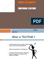 ROUTE TO QUALITY MATERIAL TESTING