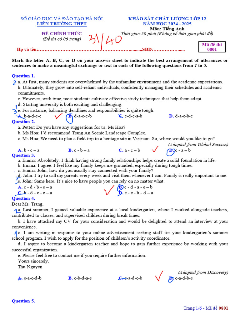 English Proficiency Test for Grade 12 | PDF | City