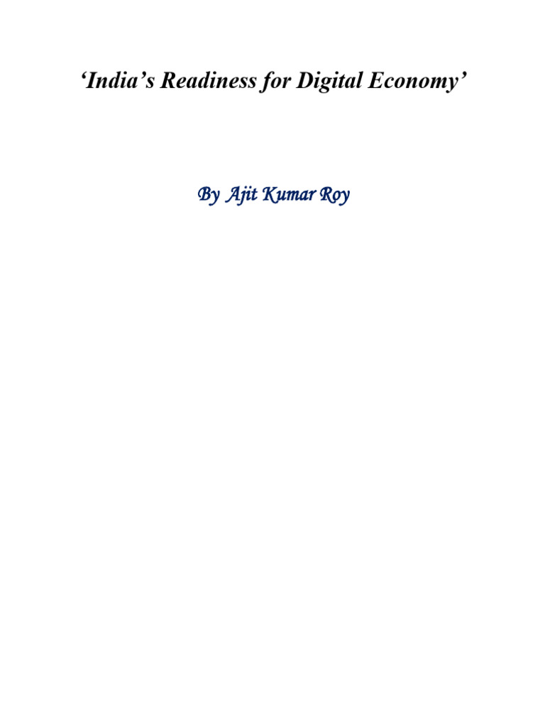 Indias Readiness For Digital Economy | PDF | Financial Inclusion | Cash