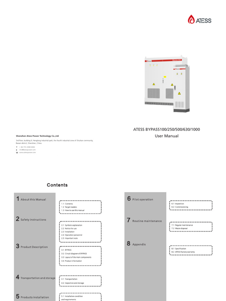 ATESS BYPASS User Manual Guide | PDF | Forklift | Ventilation ...