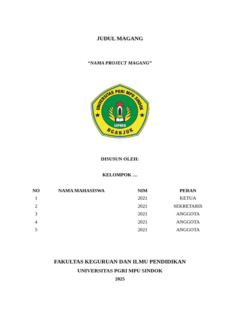 Template Laporan Magang 2025 | PDF