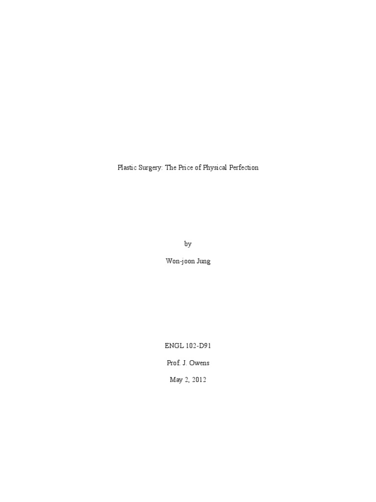 Plastic surgery and self-esteem picture