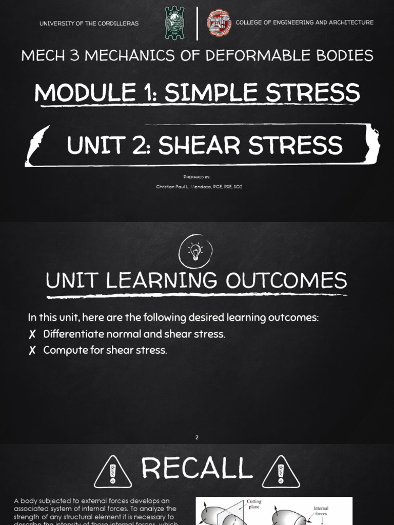 Shear Stress in Deformable Bodies | PDF | Stress (Mechanics ...