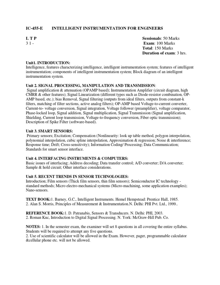 Intelligent Instrumentation Overview | PDF | Signal Processing | Data ...
