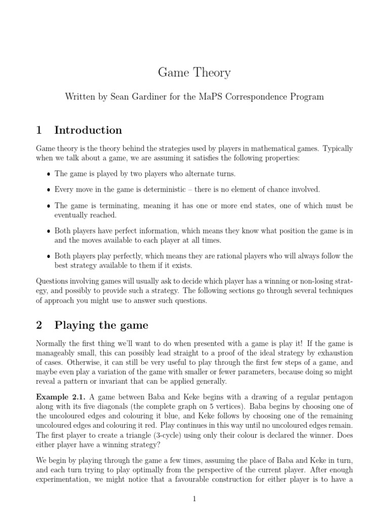 Understanding Game Theory Strategies | PDF | Game Theory | Symmetry