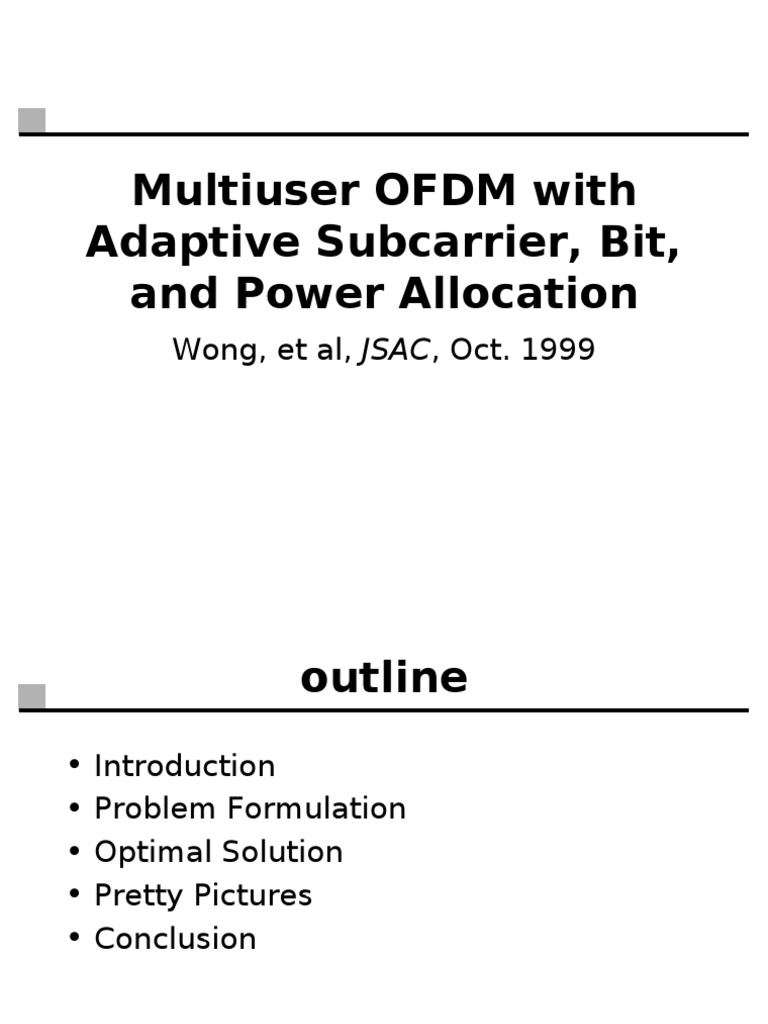 Multiuser OFDM With Adaptive Subcarrier, Bit, and Power Allocation ...