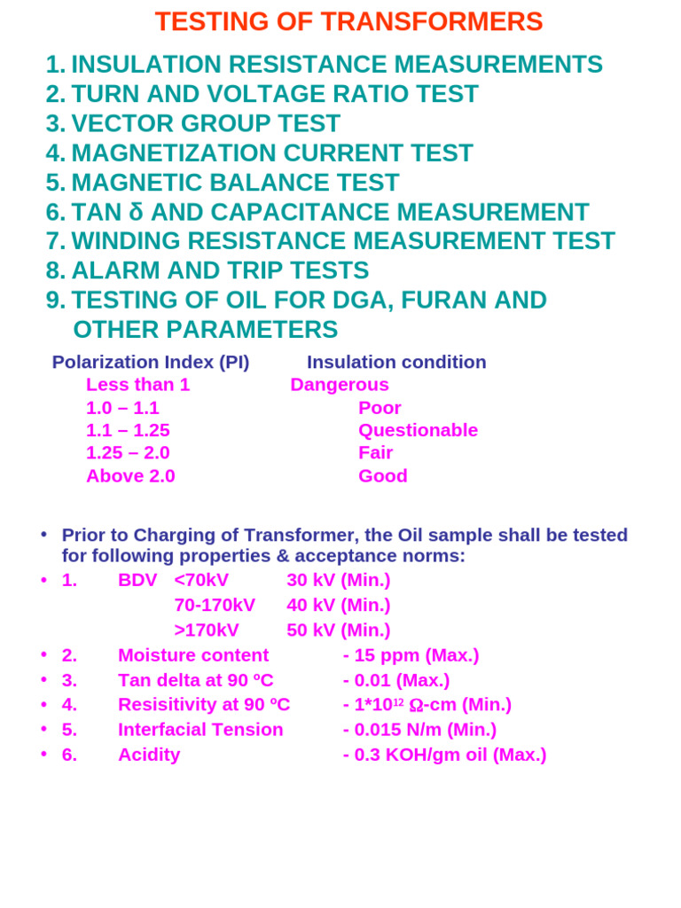 Testing of Elect Equipmt | PDF