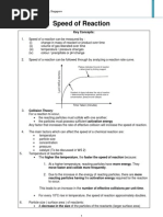 Speed of Reaction Summary