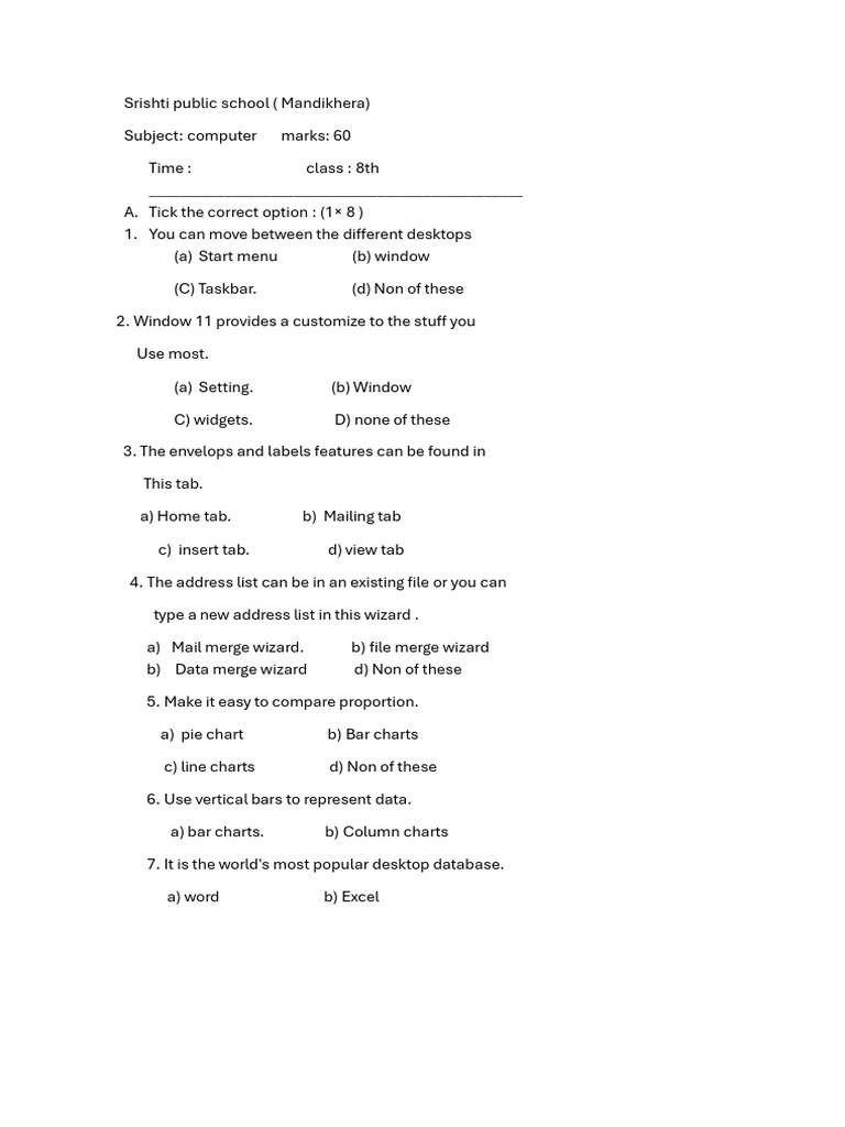 Computer 8th | PDF | Microsoft Windows | System Software