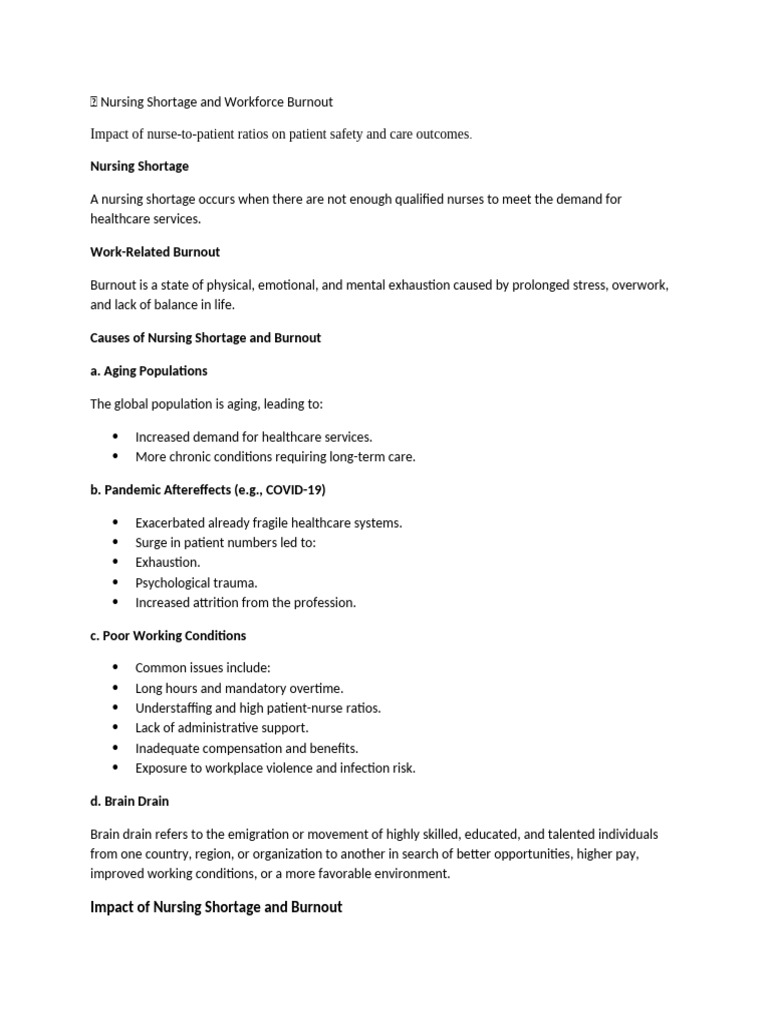 Nursing Shortage & Burnout Solutions | PDF | Nursing | Occupational Burnout