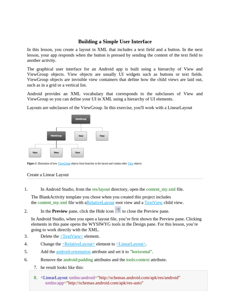 Create a Linear Layout in Android XML | PDF | Android (Operating System ...