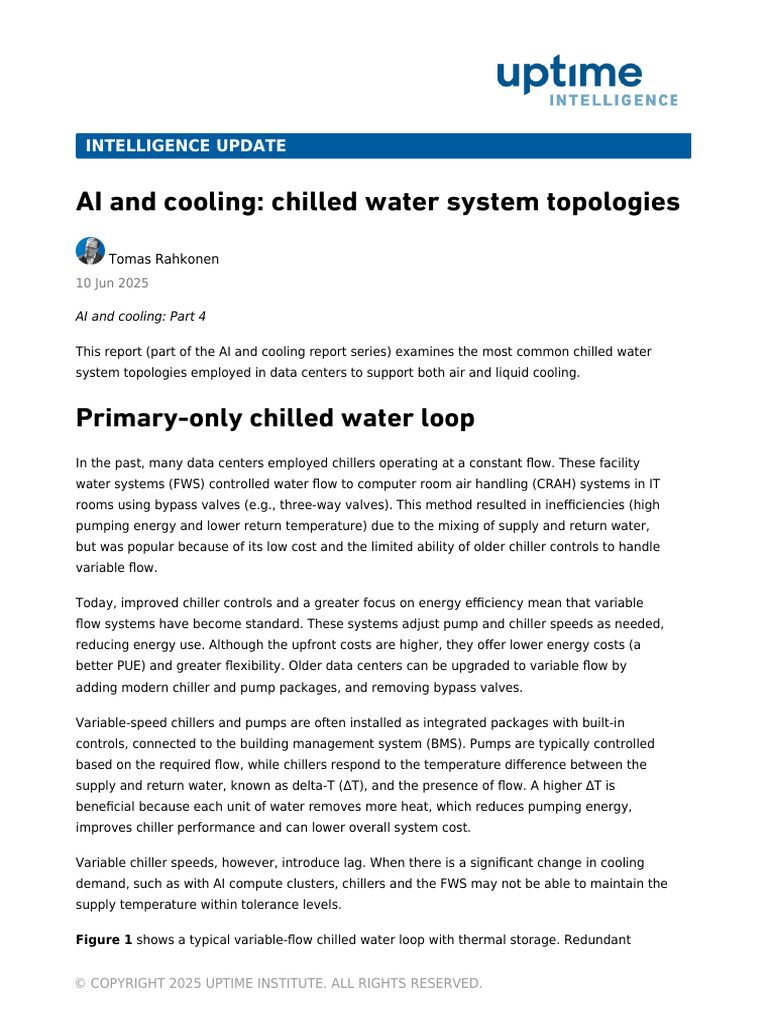 Chilled Water System Topologies in Data Centers | PDF | Data Center | Pump