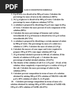 Class 9 Concentration Solution Numericals | PDF