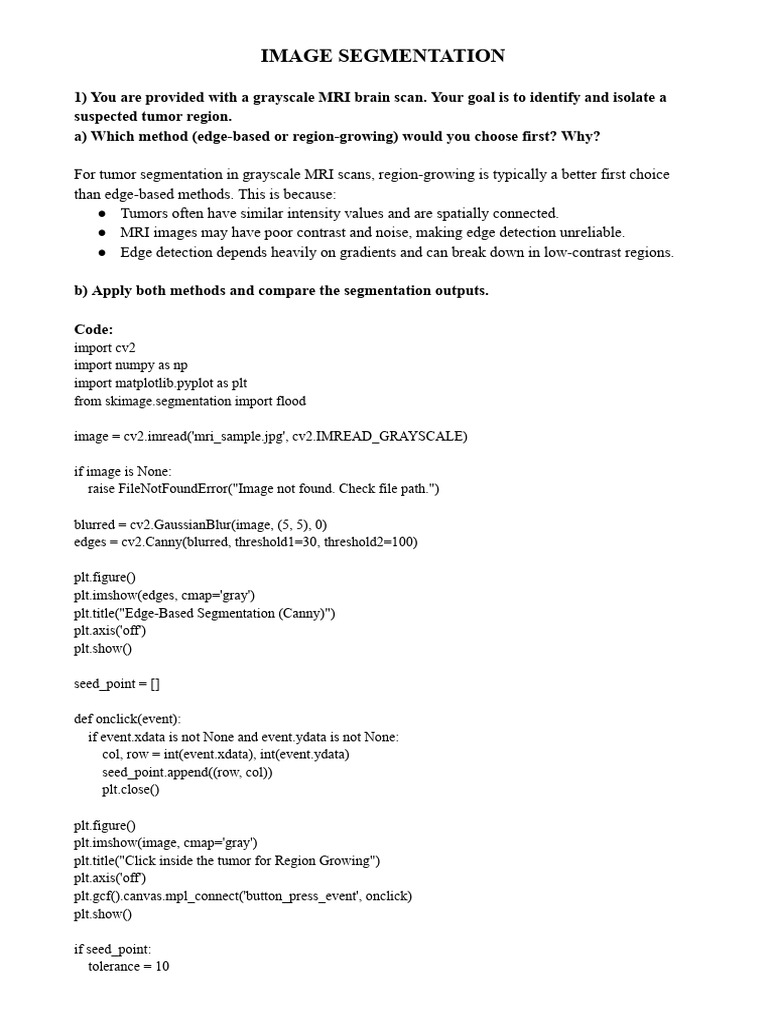Image Processing - EX-2A | PDF | Image Segmentation | Multidimensional ...