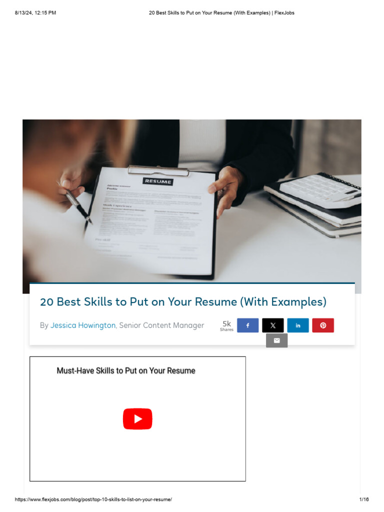 Top 20 Resume Skills to Highlight | PDF | Résumé | Skill
