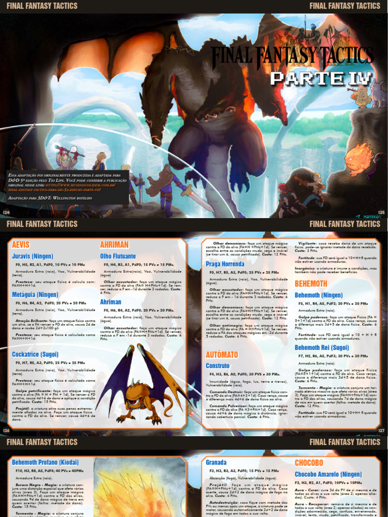 Adaptação de Final Fantasy Tactics para D&D | PDF
